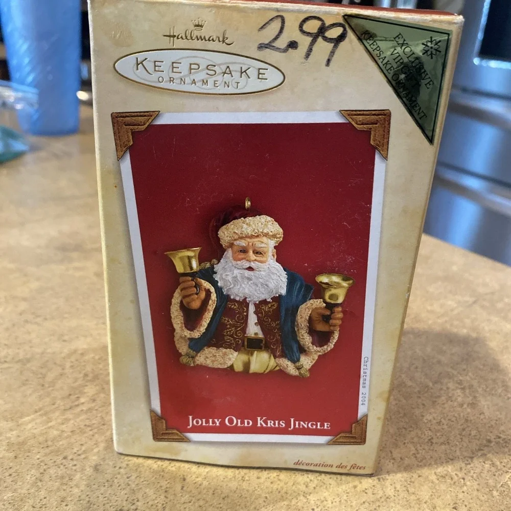 Hallmark Keepsake Jolly Old Kris Jingle Santa Bell Ornament Exclusive 2004 Claus